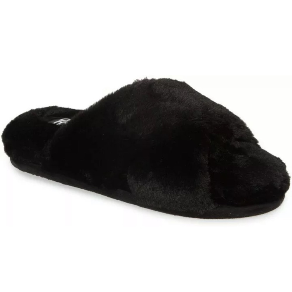 New BP Sophie Plush Bedroom Slipper Black New withTag